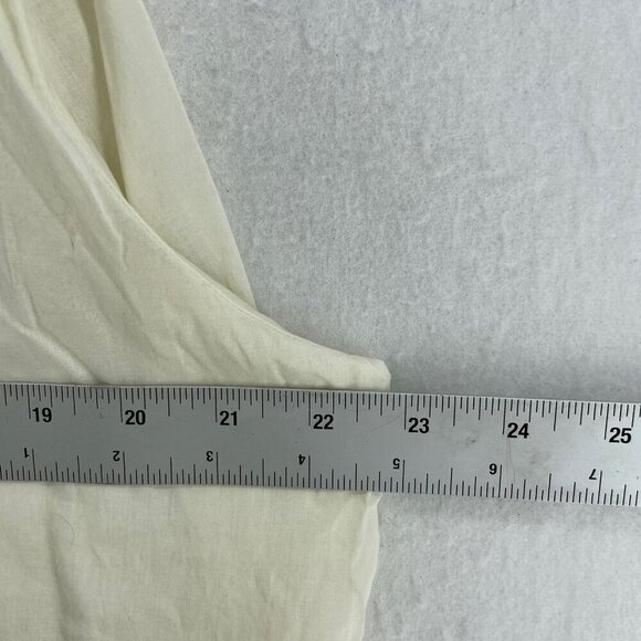 Hillard & Hanson Blouse Womens 2X Ivory White Embroidered Half Sleeve V Neck - Picture 3 of 10